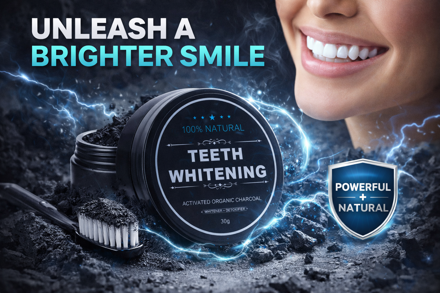 Blanqueador de carbon activo natural